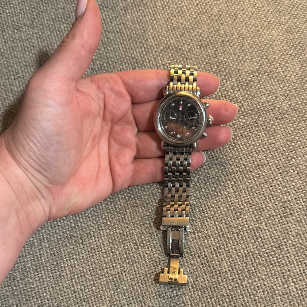 Michele Mirror Silver Watch